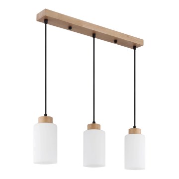 Globo - Hängeleuchte an Kabel 3xE27/60W/230V beige/weiß
