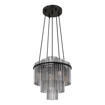 Globo - Kronleuchter an Aufhängung 5xE14/40W/230V schwarz