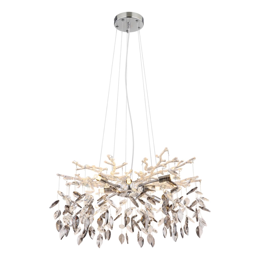 Globo - Kronleuchter an Aufhängung 8xG9/8W/230V d 61 cm glänzendes Chrom