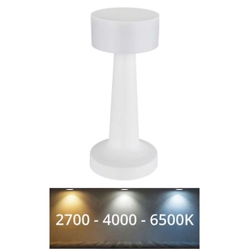 Globo - Lampada da tavolo LED dimmerabile con funzione Touch LED/1W/3,7V 2700K/4000K/6500K 800 mAh USB bianco