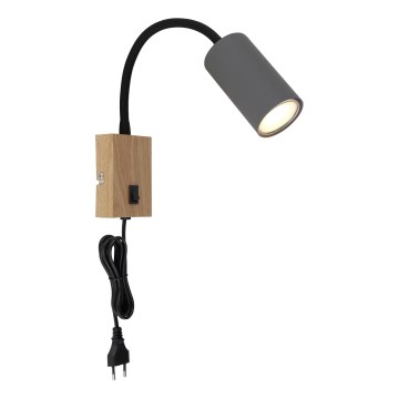 Globo - Lampada flessibile da muro 1xGU10/25W/230V grigio/marrone