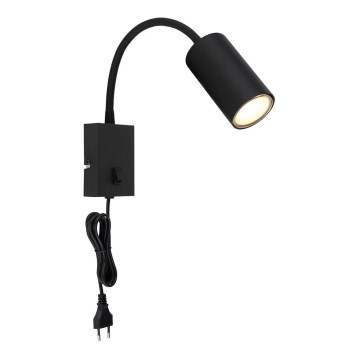 Globo - Lampada flessibile da muro 1xGU10/25W/230V nero