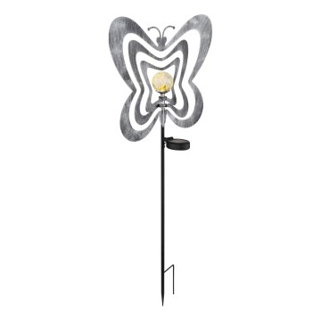 Globo - Lampada solare a LED LED/3V IP44 300 mAh farfalla argentata