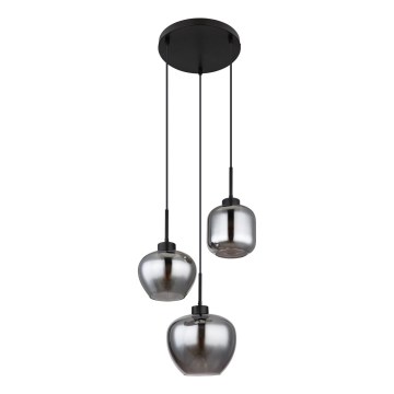 Globo - Lampadario a cavo 3xE27/40W/230V nero