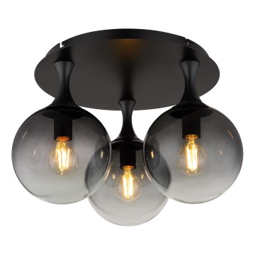 Globo - Lampadario a plafone 3xE27/10W/230V diametro 46 cm nero