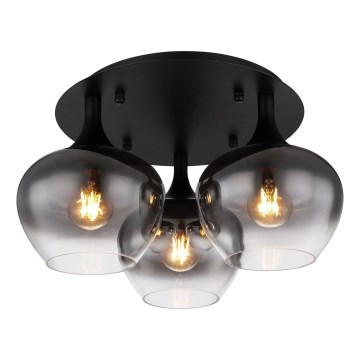 Globo - Lampadario a plafone 3xE27/40W/230V diametro 45 cm nero
