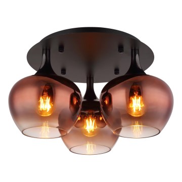 Globo - Lampadario a plafone 3xE27/40W/230V diametro 45 cm rame