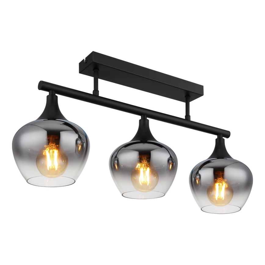 Globo - Lampadario a plafone 3xE27/40W/230V nero