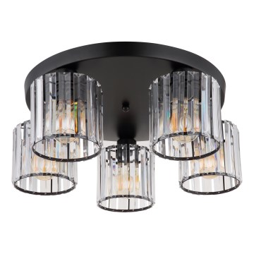 Globo - Lampadario a plafone 5xE27/60W/230V diametro 46,5 cm nero