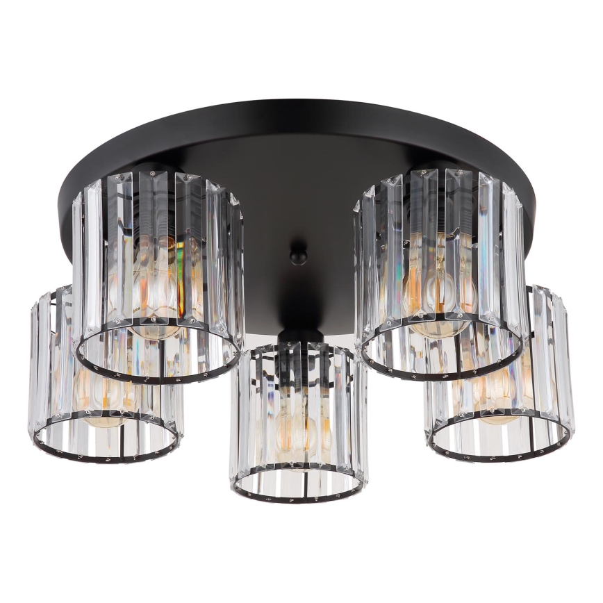 Globo - Lampadario a plafone 5xE27/60W/230V diametro 46,5 cm nero