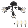 Globo - Lampadario a plafone LED 3xE14/6W/230V nero