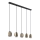 Globo - Lampadario a sospensione con cavo 5xE27/40W/230V nero/ottone