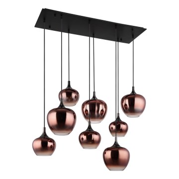 Globo - Lampadario a sospensione con cavo 8xE27/40W/230V finitura rame
