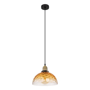 Globo - Lampadario a sospensione con filo 1xE27/60W/230V diametro 25 cm arancione