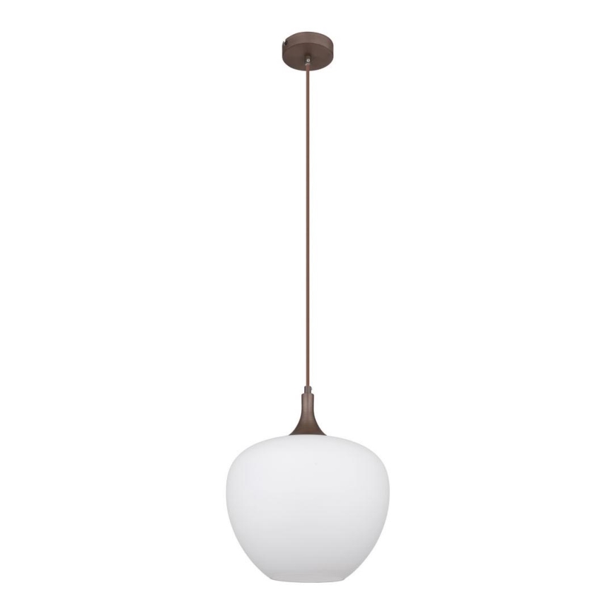 Globo - Lampadario a sospensione con filo 1xE27/60W/230V diametro 29 cm bianco/marrone