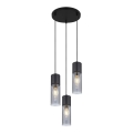 Globo - Lampadario a sospensione con filo 3xE27/25W/230V diametro 30 cm nero