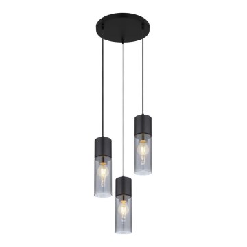 Globo - Lampadario a sospensione con filo 3xE27/25W/230V diametro 30 cm nero