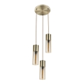 Globo - Lampadario a sospensione con filo 3xE27/25W/230V diametro 30 cm ottone