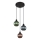 Globo - Lampadario a sospensione con filo 3xE27/25W/230V diametro 36 cm rame/verde/blu