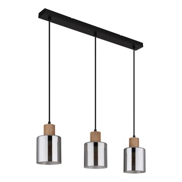 Globo - Lampadario a sospensione con filo 3xE27/25W/230V nero