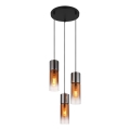 Globo - Lampadario a sospensione con filo 3xE27/25W/230V nero/rame