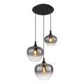 Globo - Lampadario a sospensione con filo 3xE27/40W/230V diametro 48 cm nero