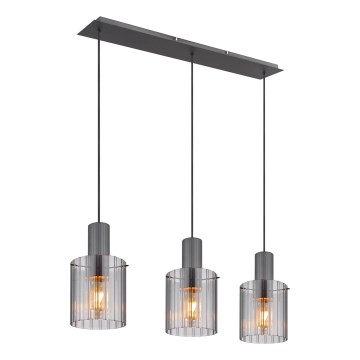 Globo - Lampadario a sospensione con filo 3xE27/40W/230V grigio