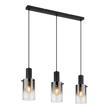Globo - Lampadario a sospensione con filo 3xE27/40W/230V nero