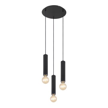 Globo - Lampadario a sospensione con filo 3xE27/60W/230V legno nero