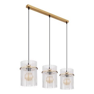 Globo - Lampadario a sospensione con filo 3xE27/60W/230V oro