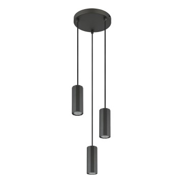 Globo - Lampadario a sospensione con filo 3xGU10/25W/230V nero
