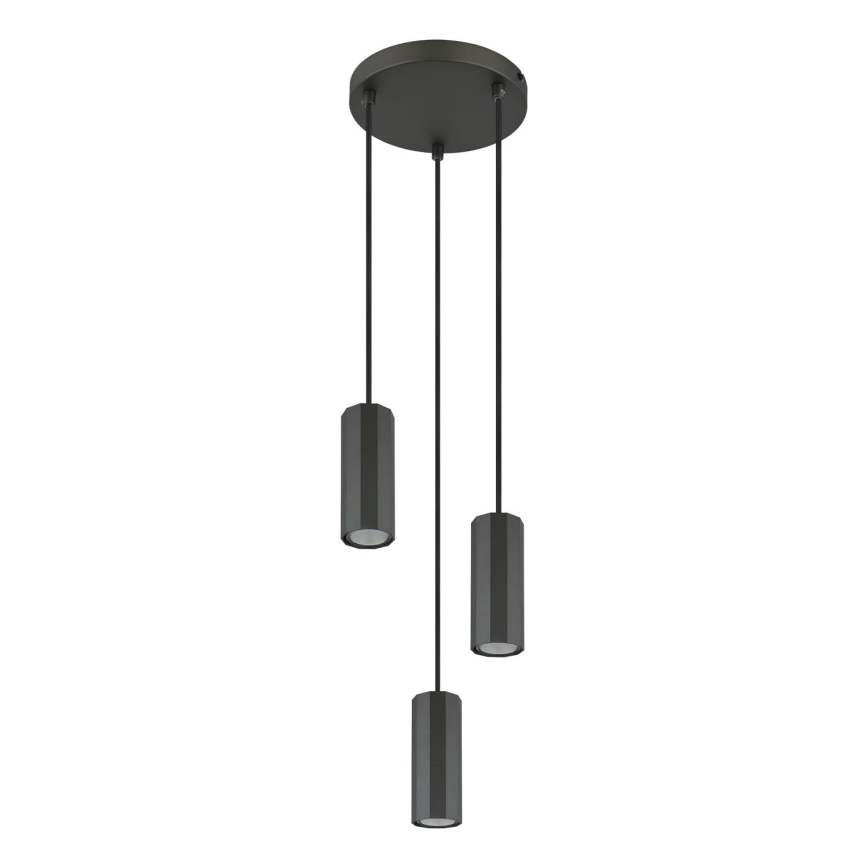 Globo - Lampadario a sospensione con filo 3xGU10/25W/230V nero