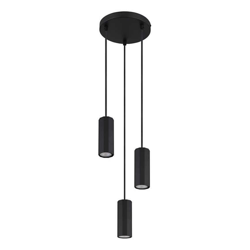Globo - Lampadario a sospensione con filo 3xGU10/25W/230V nero