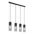 Globo - Lampadario a sospensione con filo 4xE27/25W/230V nero