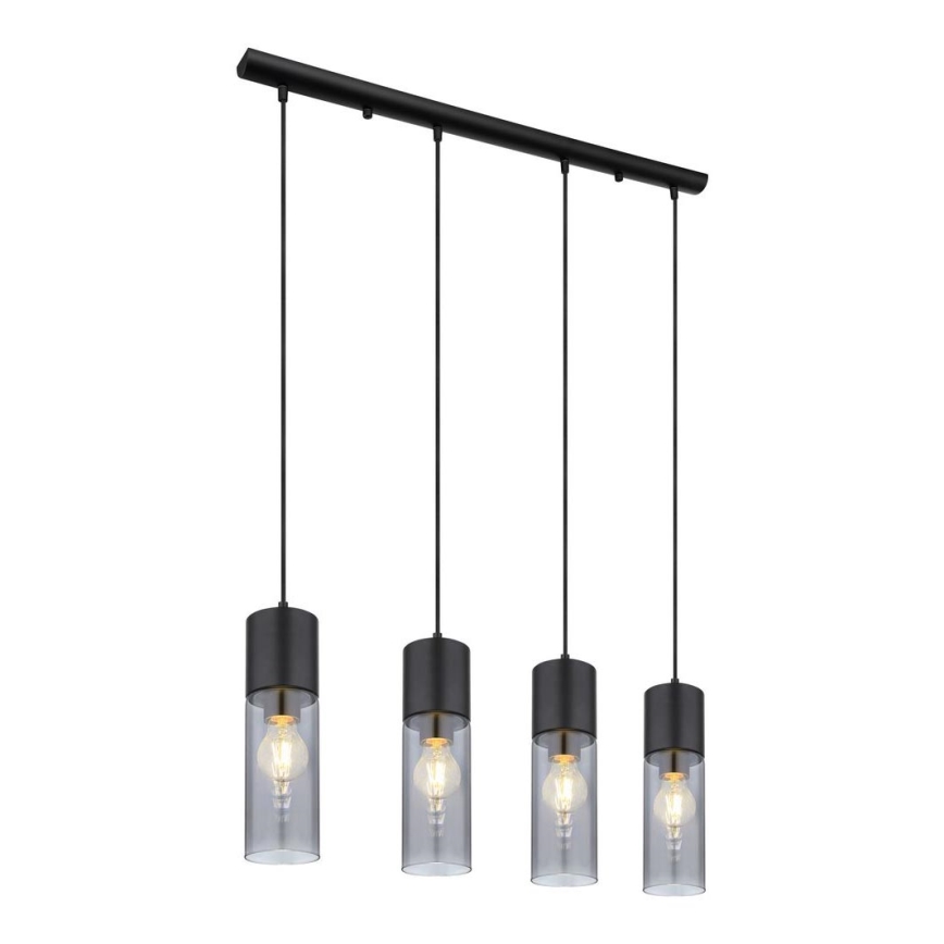 Globo - Lampadario a sospensione con filo 4xE27/25W/230V nero