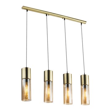 Globo - Lampadario a sospensione con filo 4xE27/25W/230V ottone
