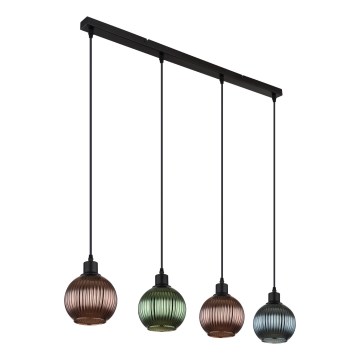 Globo - Lampadario a sospensione con filo 4xE27/25W/230V rame/verde/blu