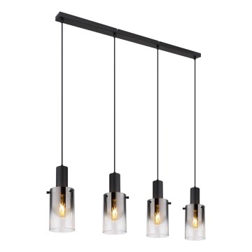 Globo - Lampadario a sospensione con filo 4xE27/40W/230V nero