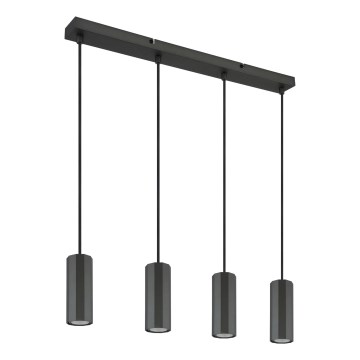 Globo - Lampadario a sospensione con filo 4xGU10/25W/230V nero