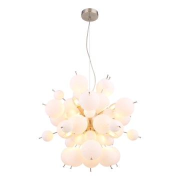 Globo - Lampadario a sospensione con filo 6xE14/25W/230V diametro 55 cm bianco