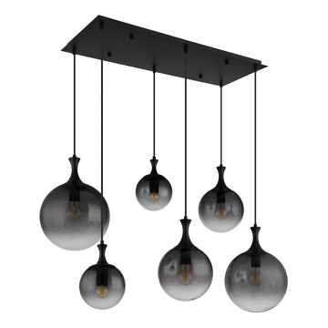 Globo - Lampadario a sospensione con filo 6xE27/10W/230V nero