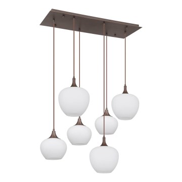 Globo - Lampadario a sospensione con filo 6xE27/40W/230V bianco