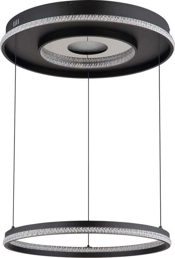 Globo - Lampadario a sospensione con filo LED dimmerabile LED/54W/230V 2700-6500K diametro 60 cm nero + telecomando