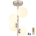 Globo - Lampadario a sospensione con supporto rigido LED 4xG9/3W/230V cromo opaco