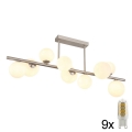 Globo - Lampadario a sospensione con supporto rigido LED 9xG9/3W/230V cromo opaco