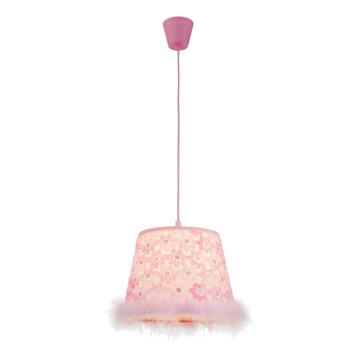 Globo - Lampadario a sospensione per bambini 1xE27/60W/230V rosa
