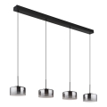 Globo - Lampadario LED a sospensione con cavo LED/24W/230V nero/fumé