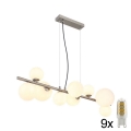 Globo - Lampadario LED a sospensione con filo 9xG9/3W/230V cromo opaco