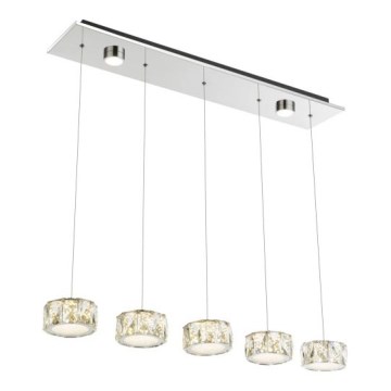 Globo - Lampadario LED a sospensione con filo LED/52W/230V 4000K cromo lucido/limpido