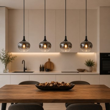 Globo - Lampadario sospeso a cavo 4xE27/40W/230V nero